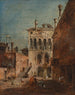 Et arkitektonisk indfald med en campiello - Francesco Guardi — visning af kunstværket