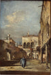 Fantasisk arkitektonisk maleri med en gård - Francesco Guardi — visning af kunstværket