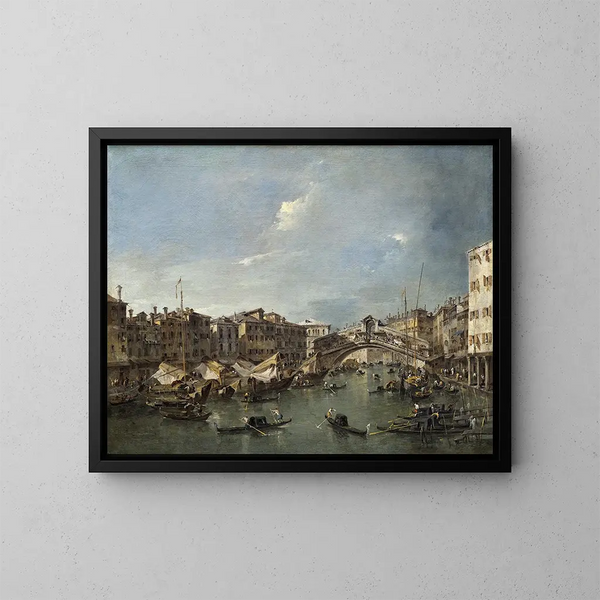 det store Canal med Rialto-broen, Venedig - Francesco Guardi — indrammet kunstværk på væggen