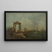 Landskab med en kaj og skibe på en sø - Francesco Guardi — indrammet kunstværk på væggen