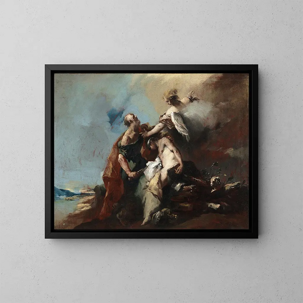 Le Sacrifice d'Isaac - Francesco Guardi — indrammet kunstværk på væggen