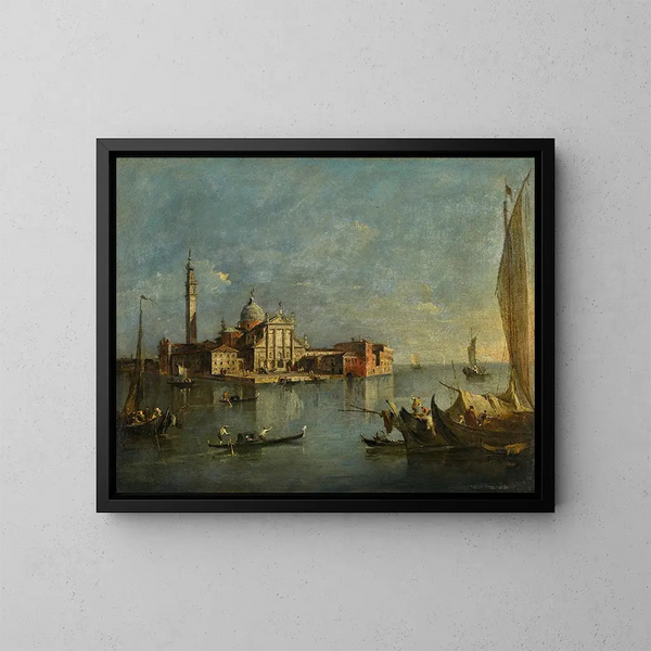 Venise, udsigt over San Giorgio Maggiore - Francesco Guardi — indrammet kunstværk på væggen