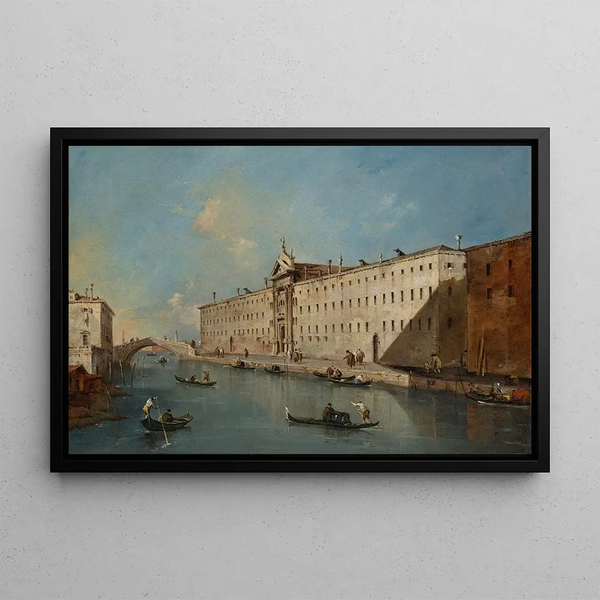 Francesco Guardi - Venice the Rio Dei Mendicanti looking North with the church of San Lazzaro dei Mendicanti.webp