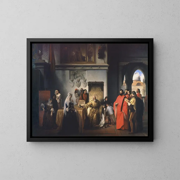 Le retrait des deux Foscari - Francesco Hayez — indrammet kunstværk på væggen