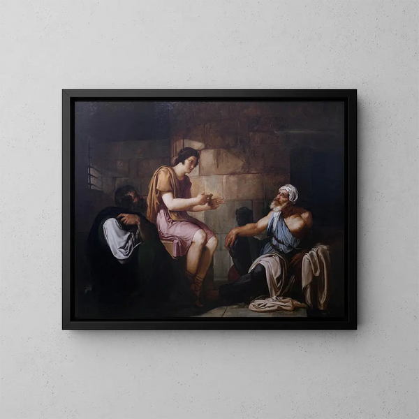 Joseph fortolker fangernes drømme - Francesco Hayez — indrammet kunstværk på væggen