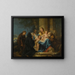 La Sainte Famille avec saint François de Paule et un saint franciscain - Francesco Lorenzi — indrammet kunstværk på væggen