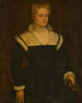 Portrait af en dame, traditionelt identificeret som et medlem af familien Morosini fra Saint-Formose - Francesco Montemezzano — visning af kunstværket