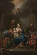 Skitse til præsentation af Den Hellige Familie med Saint Anne, Joachim og Johannes Døberen for Santa Maria in Via Lata Rom - Francesco Trevisani — visning af kunstværket