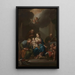 Skitse til præsentation af Den Hellige Familie med Saint Anne, Joachim og Johannes Døberen for Santa Maria in Via Lata Rom - Francesco Trevisani — indrammet kunstværk på væggen
