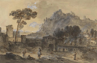 Francesco Zuccarelli - Classical Landscape A Town and a Mountain by the Coast.webp