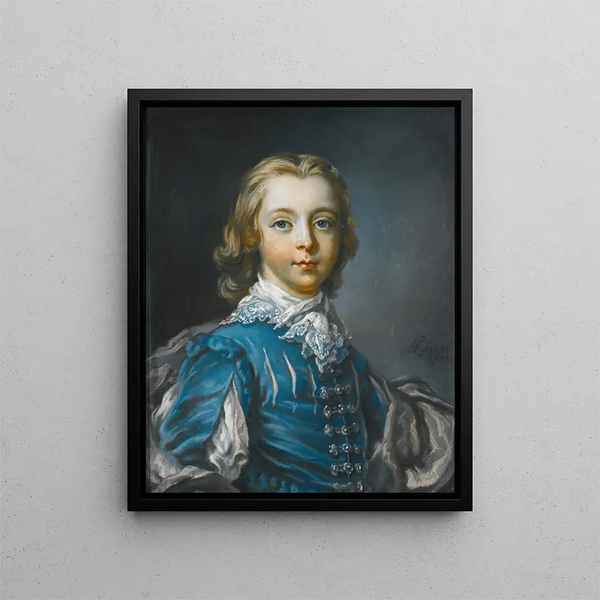 Portræt af en dreng, sandsynligvis Peter Benet Legh, født i 1742 - Francis Cotes — indrammet kunstværk på væggen