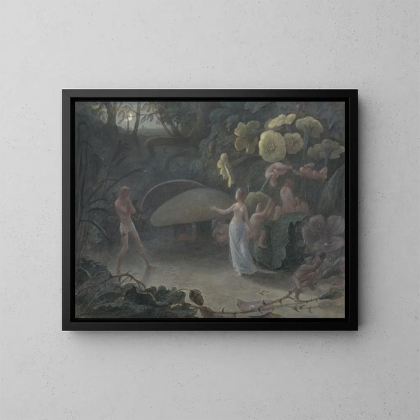 Oberon og Titania - Francis Danby — indrammet kunstværk på væggen