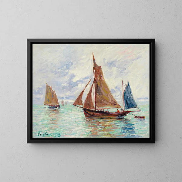 Bateaux de pêche - Francis Picabia — indrammet kunstværk på væggen