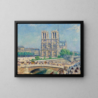 Notre-Dame under solens indflydelse - Francis Picabia — indrammet kunstværk på væggen