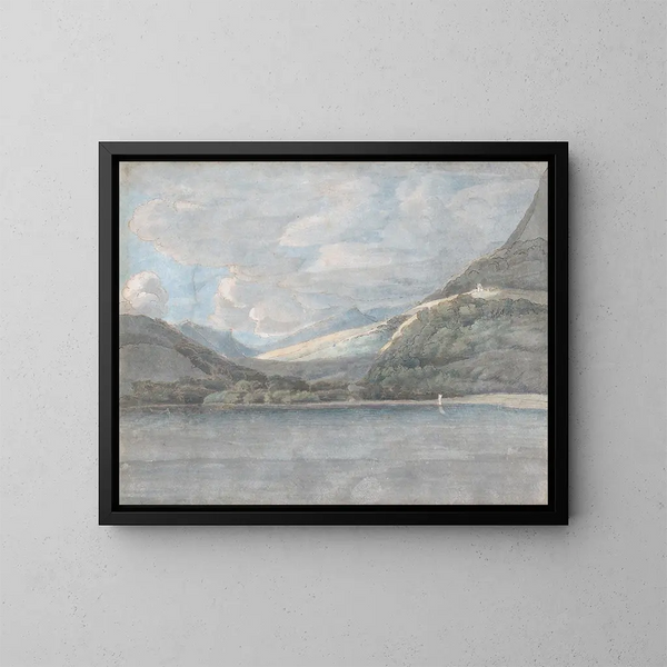 Vue du lac de Côme - Francis Towne — indrammet kunstværk på væggen