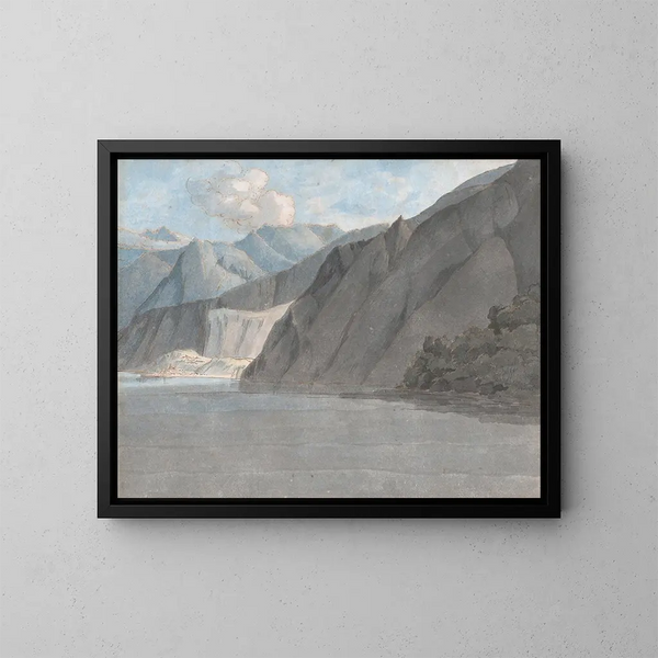 Vue du lac de Côme avec le mont Leoni - Francis Towne — indrammet kunstværk på væggen