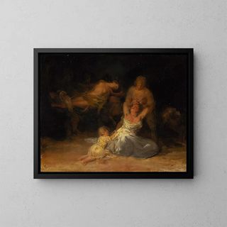 voldshandlinger mod to kvinder - Francisco de Goya — indrammet kunstværk på væggen