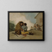 Le frère Pedro binder El Maragato med et reb med en - Francisco de Goya — indrammet kunstværk på væggen