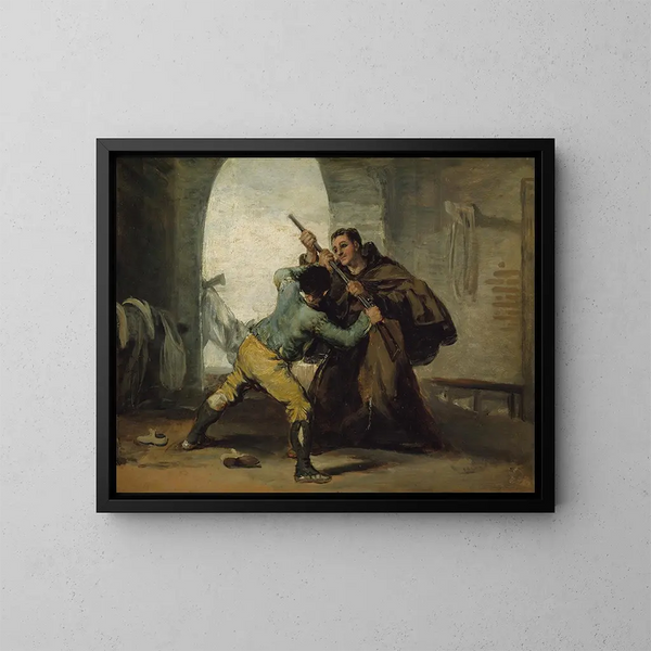 "Broren Pedro river pistolen fra El Maragato" - Francisco de Goya — indrammet kunstværk på væggen