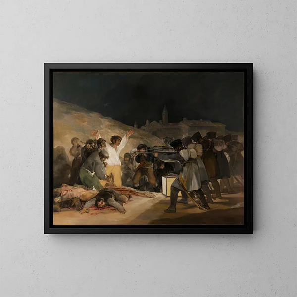 Le Troisième Mai 1808 - Francisco de Goya — indrammet kunstværk på væggen
