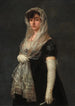 Unge kvinde iført en mantille og en basquine - Francisco de Goya — visning af kunstværket