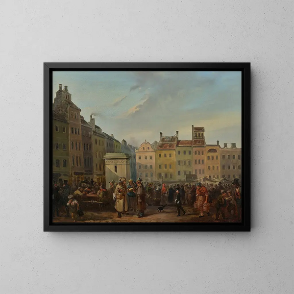 Place de la Vieille Ville - Franciszek Kostrzewski — indrammet kunstværk på væggen
