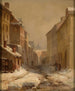 det gamle Warszawa om vinteren, Brzozowa-gaden - Franciszek Wątkowski | Reproduction — visning af kunstværket