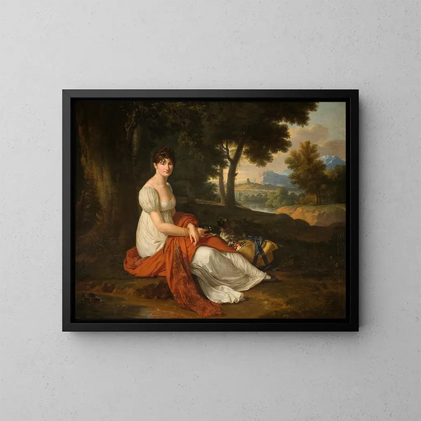 Portrait af Elbieta Skotnicka ne Laskiewicz 1781-1849, hustru til Micha Skotnicki - François-Xavier Fabre — indrammet kunstværk på væggen