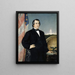 Portrait af den amerikanske præsident Andrew Johnson - Frank Buchser — indrammet kunstværk på væggen