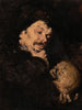 mand, der holder et kranium - Frank Duveneck — visning af kunstværket