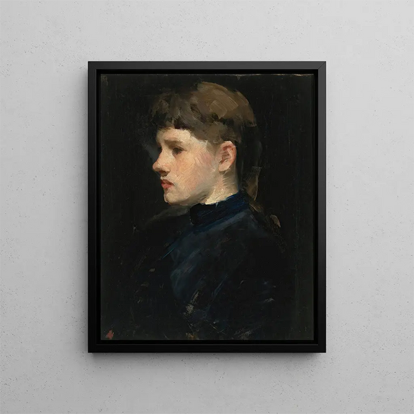 Portrait af en dame - Frank Duveneck — indrammet kunstværk på væggen