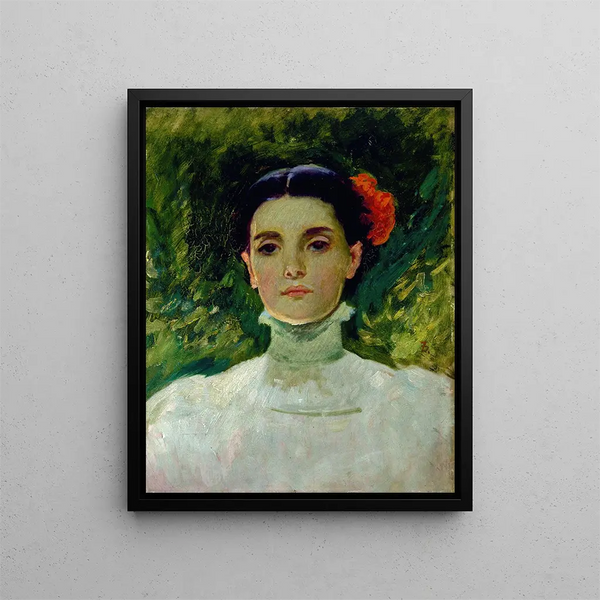 Portrait af Maggie Wilson - Frank Duveneck — indrammet kunstværk på væggen