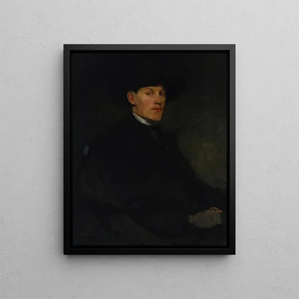 Portrait af en ung mand - Frank Duveneck — indrammet kunstværk på væggen