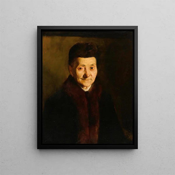 Portrait af en gammel dame - Frank Duveneck — indrammet kunstværk på væggen