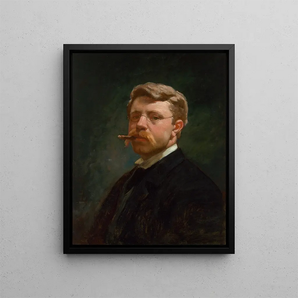 Selvportræt - Frank Duveneck — indrammet kunstværk på væggen