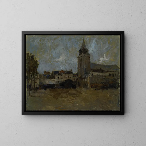 Place Saint-Germain-des-Prés - Frank Edwin Scott — indrammet kunstværk på væggen