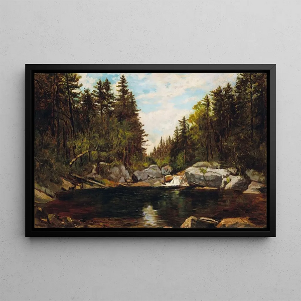 Bassin d'émeraude nær Glen House, New Hampshire - Frank Henry Shapleigh — indrammet kunstværk på væggen