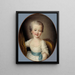 Portrait af lille pige i hvid kjole kaldet Alexandrine Lenormant d'Étiolles - François-Hubert Drouais — indrammet kunstværk på væggen