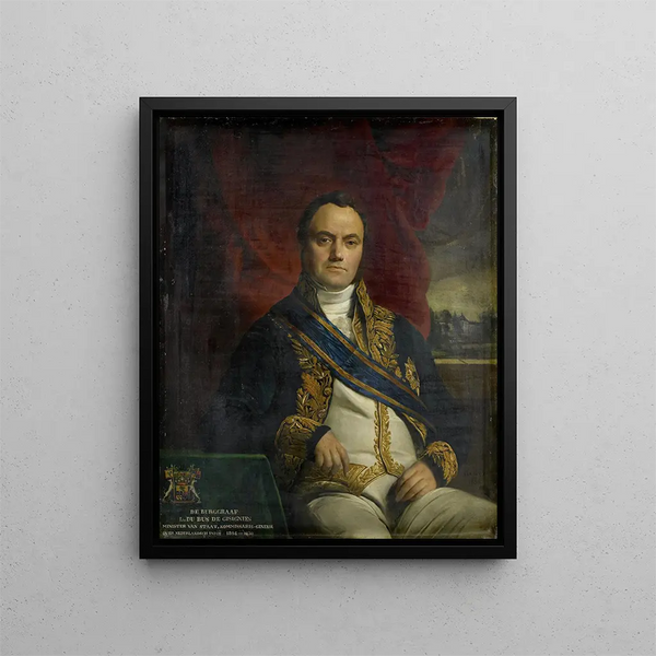 Portrait af Léonard Pierre Joseph Vicomte du Bus de Gisignies Commissaire Général - François-Joseph Navez — indrammet kunstværk på væggen