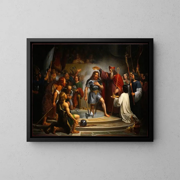 Le baptême de Clovis - François-Louis Dejuinne — indrammet kunstværk på væggen