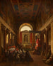Sermon inde i Santa Bibiana-kirken - François-Marius Granet — visning af kunstværket
