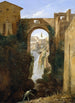 Ponte San Rocco og vandfald i Tivoli - François-Marius Granet — visning af kunstværket
