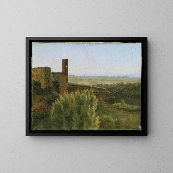 Vue de Tivoli avec l'église de San Silvestro - François-Marius Granet — indrammet kunstværk på væggen