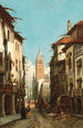 Rue de la Giralda - François Antoine Bossuet — indrammet kunstværk på væggen