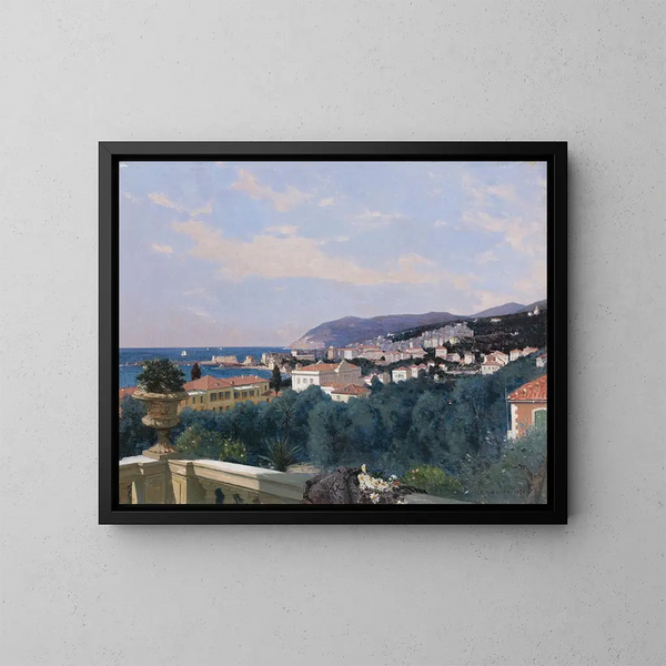 San Remo-maleri fra terrassen hos Louis Ormond 1878 - François Bocion — indrammet kunstværk på væggen