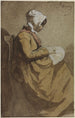 La Brodeuse - François Bonvin — visning af kunstværket