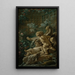 Fontaine-maleri med to elskende, hvoraf den ene er liggende - François Boucher — indrammet kunstværk på væggen