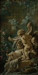 Fontaine-maleri med to elskende, hvoraf den ene er liggende - François Boucher — visning af kunstværket