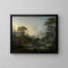 Landskabsmaleri med en vandmølle - François Boucher — indrammet kunstværk på væggen