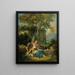 Pastorale med et par ved en fontæne - François Boucher — indrammet kunstværk på væggen